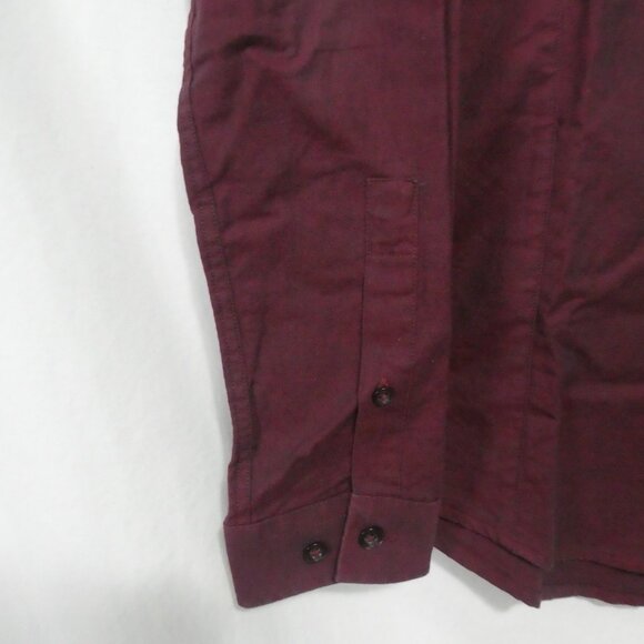 TOPMAN - Stretch - Skinny Fit | small | Classic Burgundy Long Sleeve Shirt - Picture 6 of 14